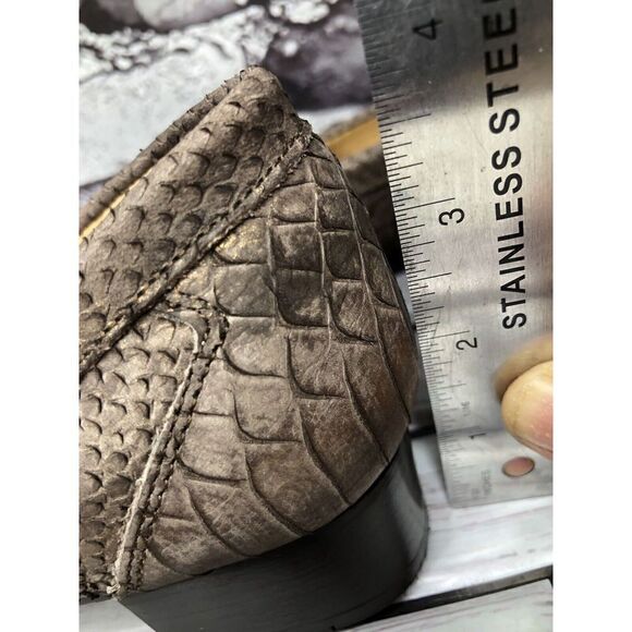 Lloyd Vibram Bronze Shimmer Leather SnakeSkin Designer Loafers Women Sz 41EU/10M - Picture 11 of 16